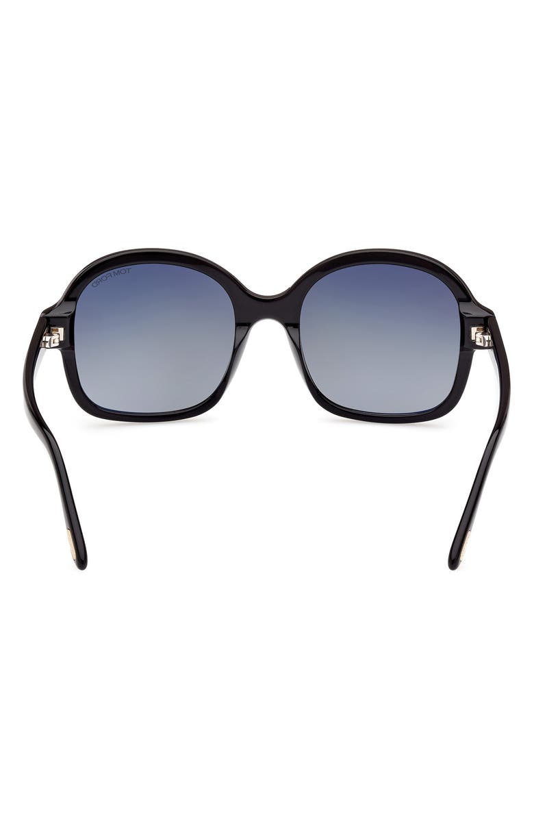 TOM FORD 68mm Butterfly Sunglasses, Alternate, color, Shiny Black / Gradient Smoke