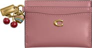 COACH Charm Detail Leather Card Card