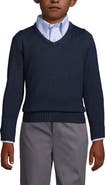 Lands' End School Uniform Boys Cotton Modal Fine Gauge V-neck Sweater