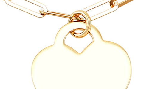 Frankie & Zoe 10k Gold Heart Charm Paperclip Bracelet 10k In Gold