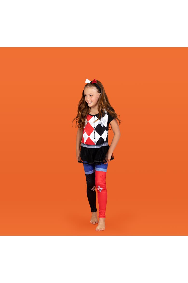 Justice League Harley Quinn Tutu T-Shirt and Leggings Set, Alternate, color, Harley Quinn Red