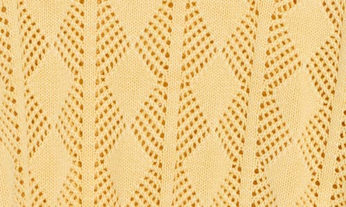 Cotton Emporium Pointelle Openwork Cotton Sweater In Butter Yellow