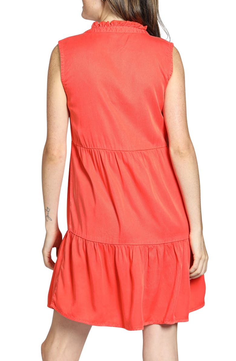 APNY Sleeveless Tiered Dress, Alternate, color, Hot Coral