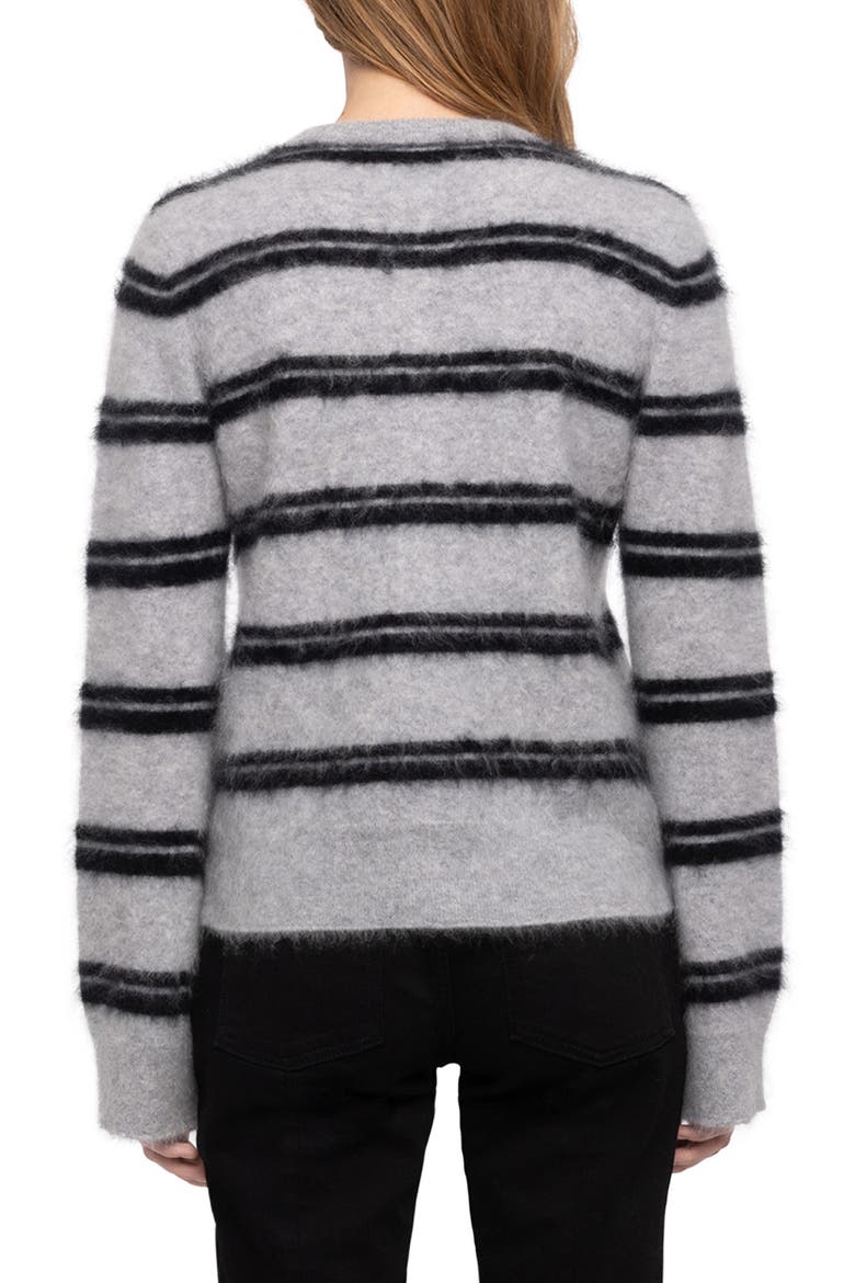 Mandala Striped Cashmere Sweater, Alternate, color, GRIS CHINE CLAI
