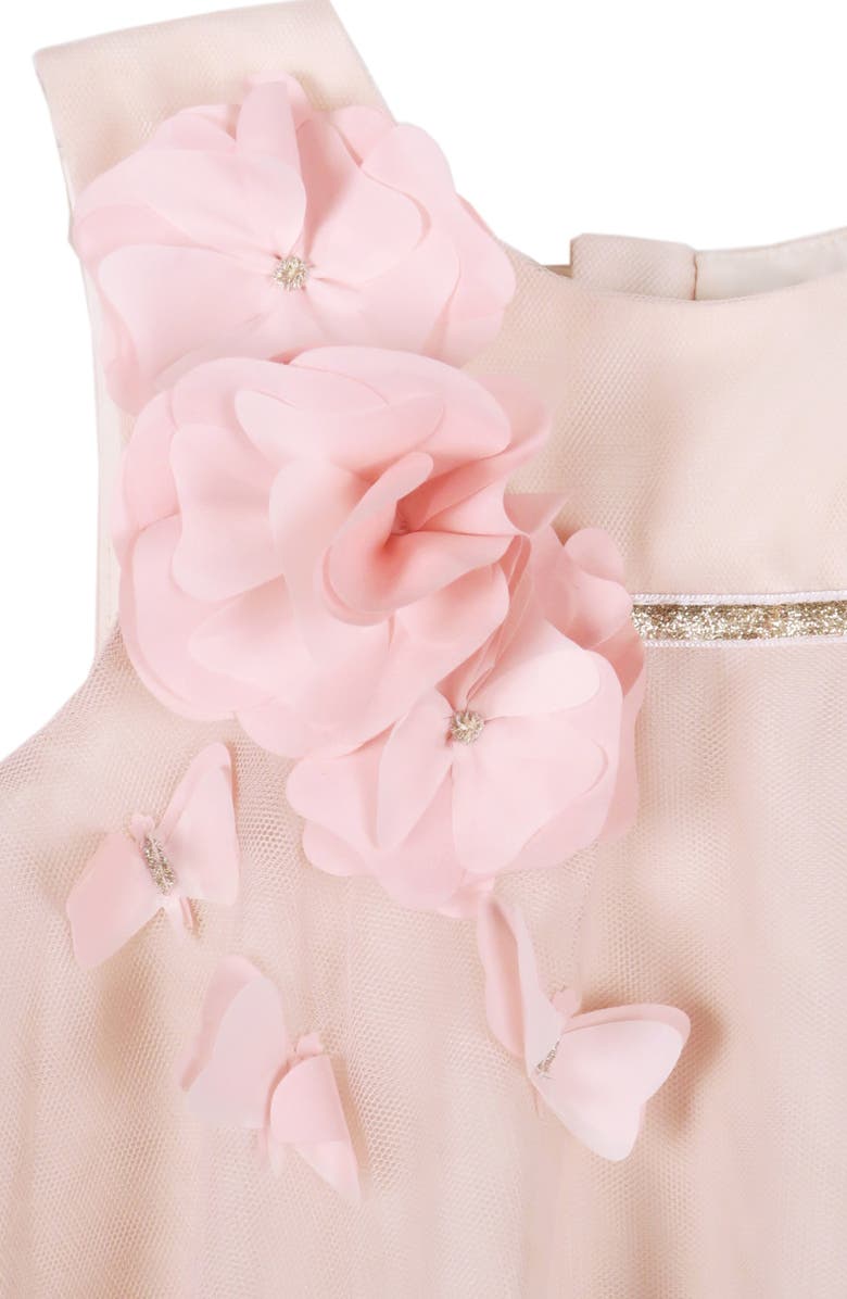 Zunie Kids' 3D Floral Babydoll Dress, Alternate, color, Blush