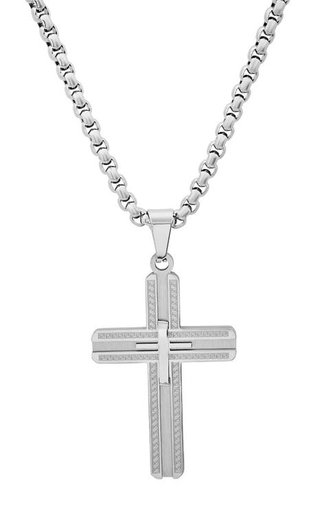 Men's Stainless Steel Cross Pendant Necklace
