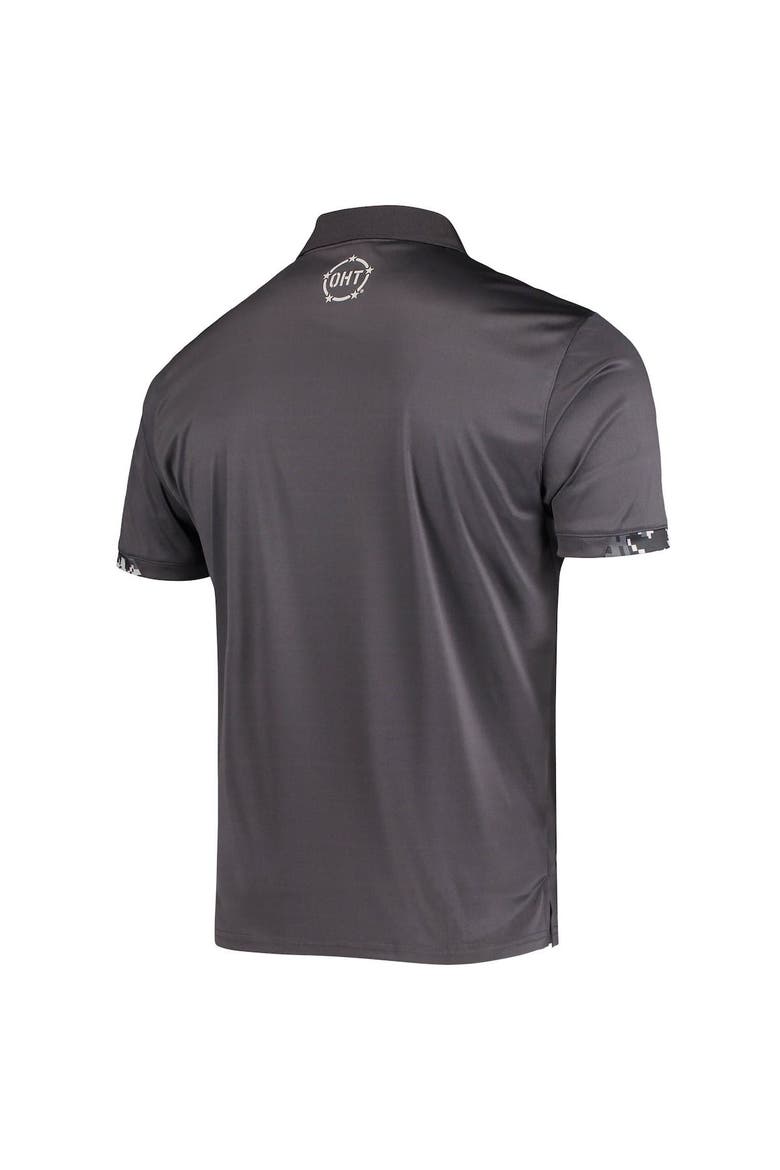 Men's Colosseum Charcoal Montana Grizzlies Operation Hat Trick Military Appreciation Digi Camo Polo, Alternate, color, Charcoal