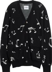 TAKAHIROMIYASHITA TheSoloist. Music Note Jacquard Wool Cardigan
