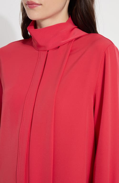 Lyssé Odette Scarf Neck Shirt In Red