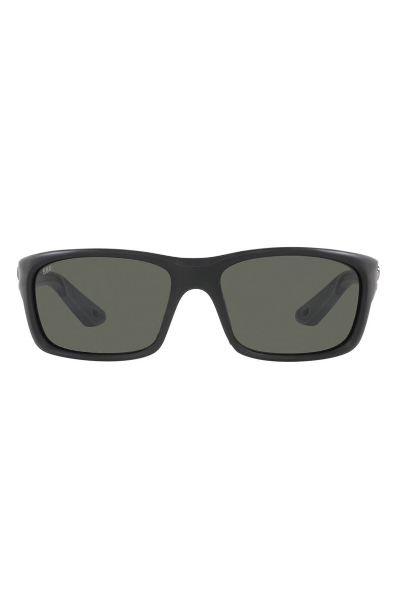 Costa Del Mar Jose Pro 62mm Polarized Oversize Rectangular Sunglasses, Main, color, Matte Black