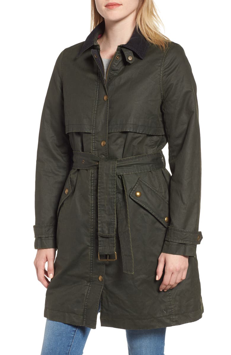 Joules Waxed Trench Coat, Main, color, 
