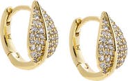 BY ADINA EDEN CZ Pave Leaf Huggie Earring