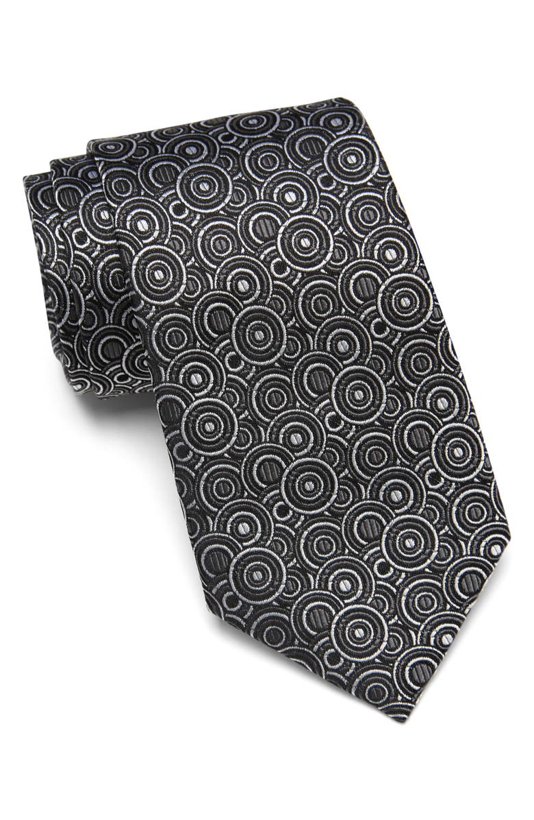 Duchamp Circles Print Silk Tie, Main, color, 