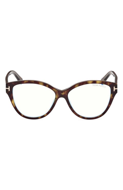 54mm Cat Eye Blue Light Blocking Optical Glasses