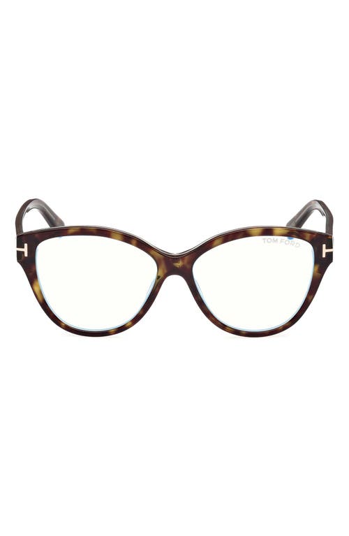 Tom Ford 54mm Cat Eye Blue Light Blocking Optical Glasses In Multi