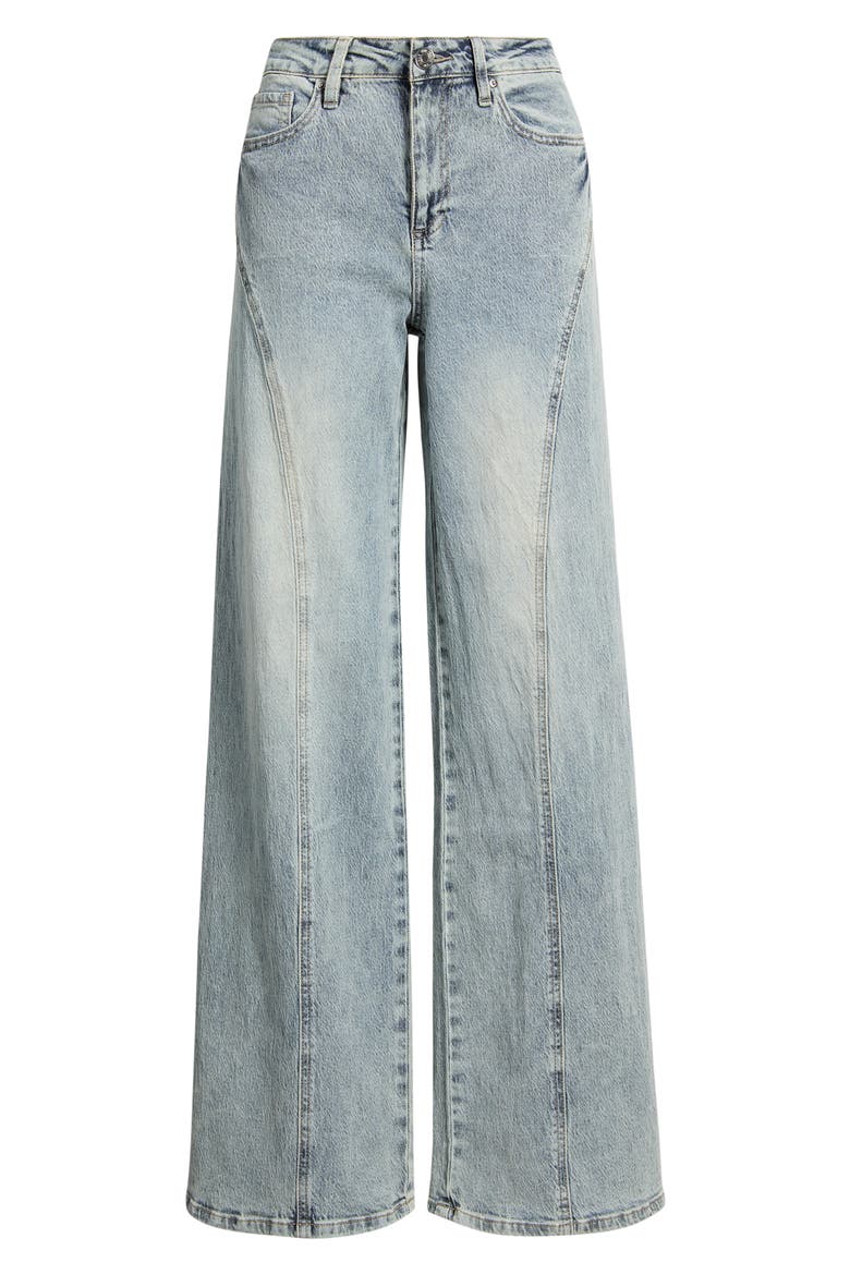 Bella Seam Detail Wide Leg Jeans, Alternate, color, LIGHT BLUE
