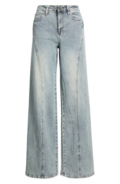 Bella Seam Detail Wide Leg Jeans