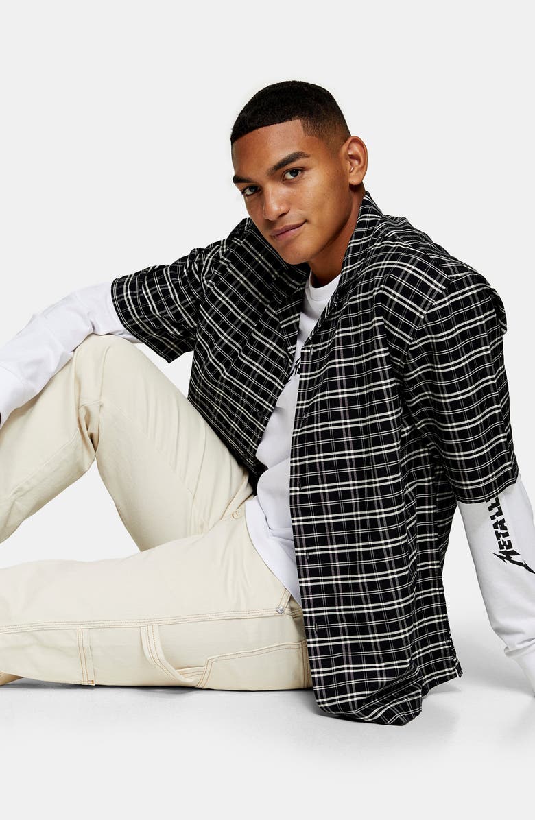 Topman Carpenter Wide Leg Jeans, Alternate, color, 