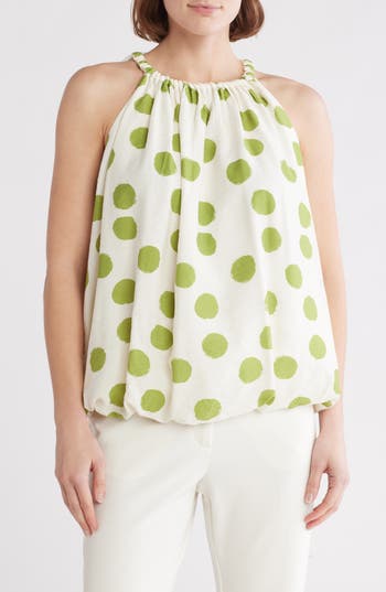 Patrizia Luca Abstract Dot Bubble Top In Lime