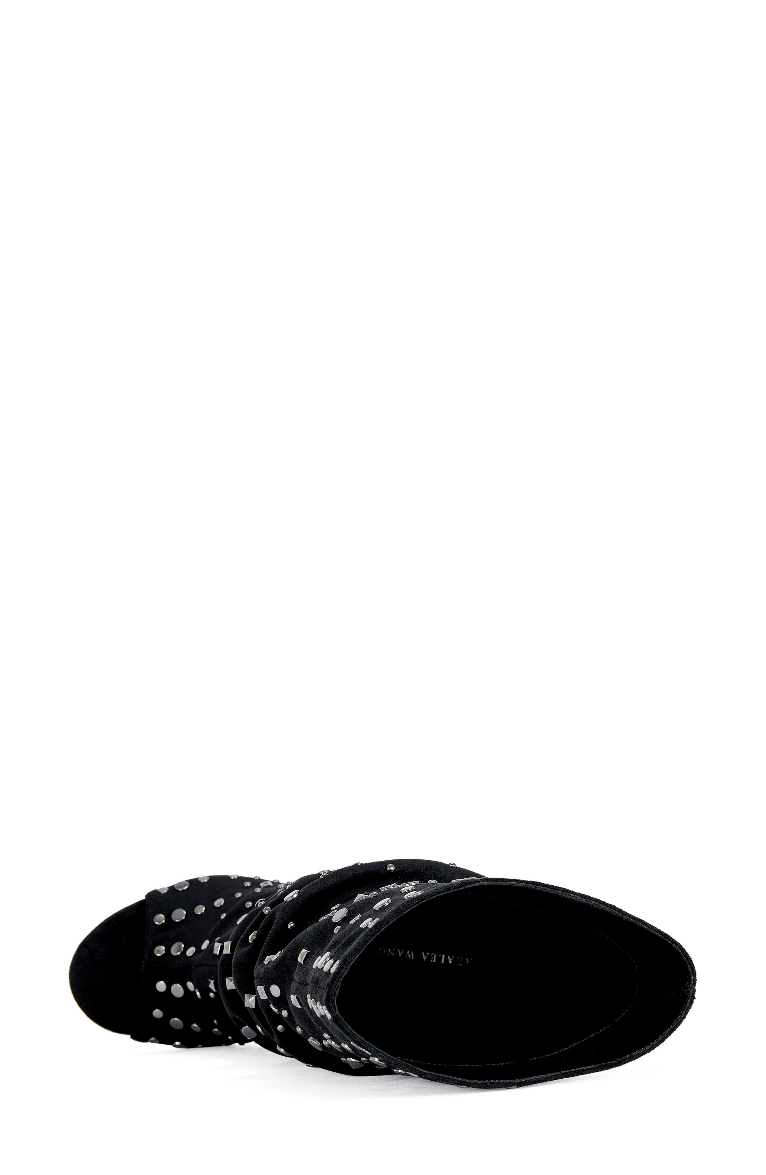 AZALEA WANG Naomani Studded Wedge Bootie, Alternate, color, Denim