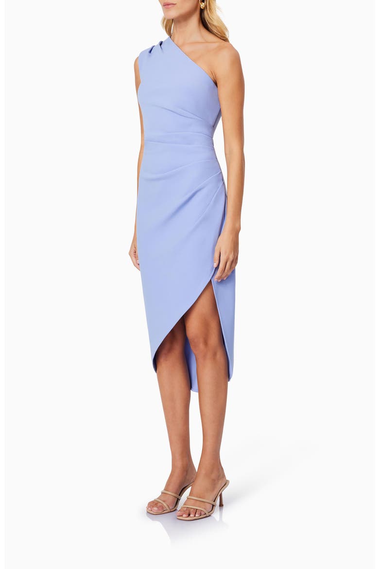 Xara One-Shoulder Asymmetric Crepe Cocktail Dress, Alternate, color, CORNFLOWER CREPE