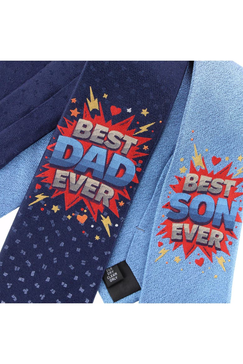 Best Dad Ever Novelty Silk Necktie, Alternate, color, Navy Blue