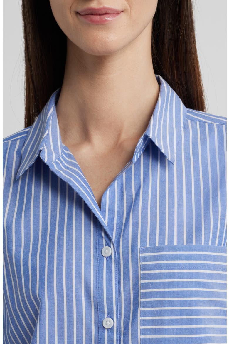 Candy Stripe Cotton Blend Button-Up Shirt, Alternate, color, MONTE CAVO
