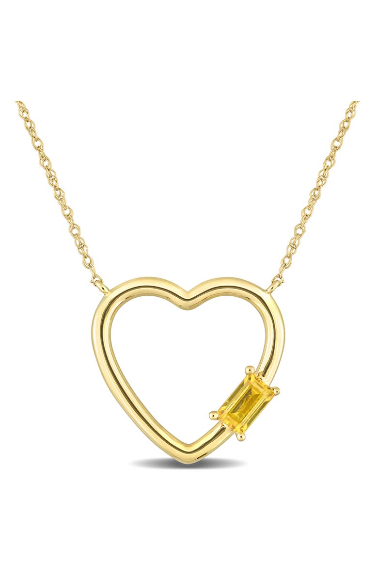 Julianna B. Gemstone Open Heart Necklace 10k, Main, color, Sapphire/Yellow Gold