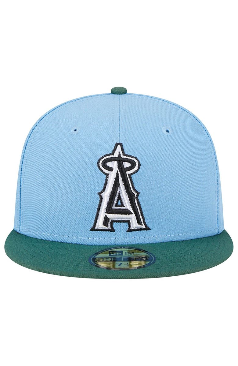 New Era Men's New Era Sky Blue/Cilantro Los Angeles Angels 2002 World Series 59FIFTY Fitted Hat, Alternate, color,