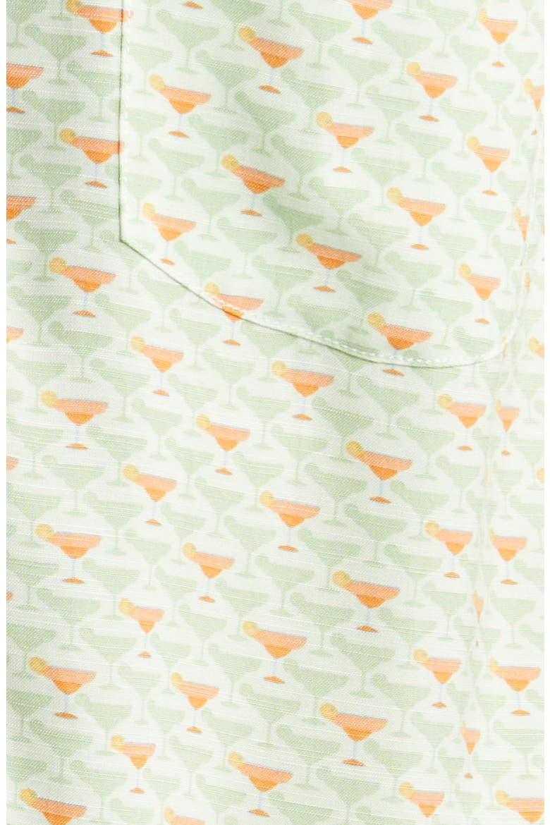 Veracruz Cay Cocktail Mixer Short Sleeve Button-Up Shirt, Alternate, color, LT WASABI