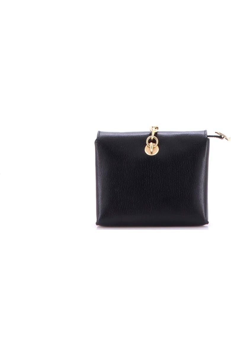 Pre-Owned Hermes Chaine d'Ancre Compact Wallet on Strap Chevre Mysore, Alternate, color, Noir