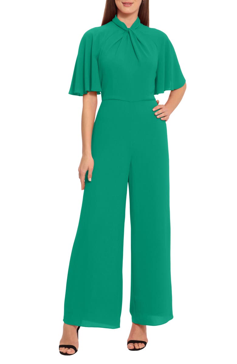 Maggy London Twist Neck Wide Leg Jumpsuit, Main, color, 