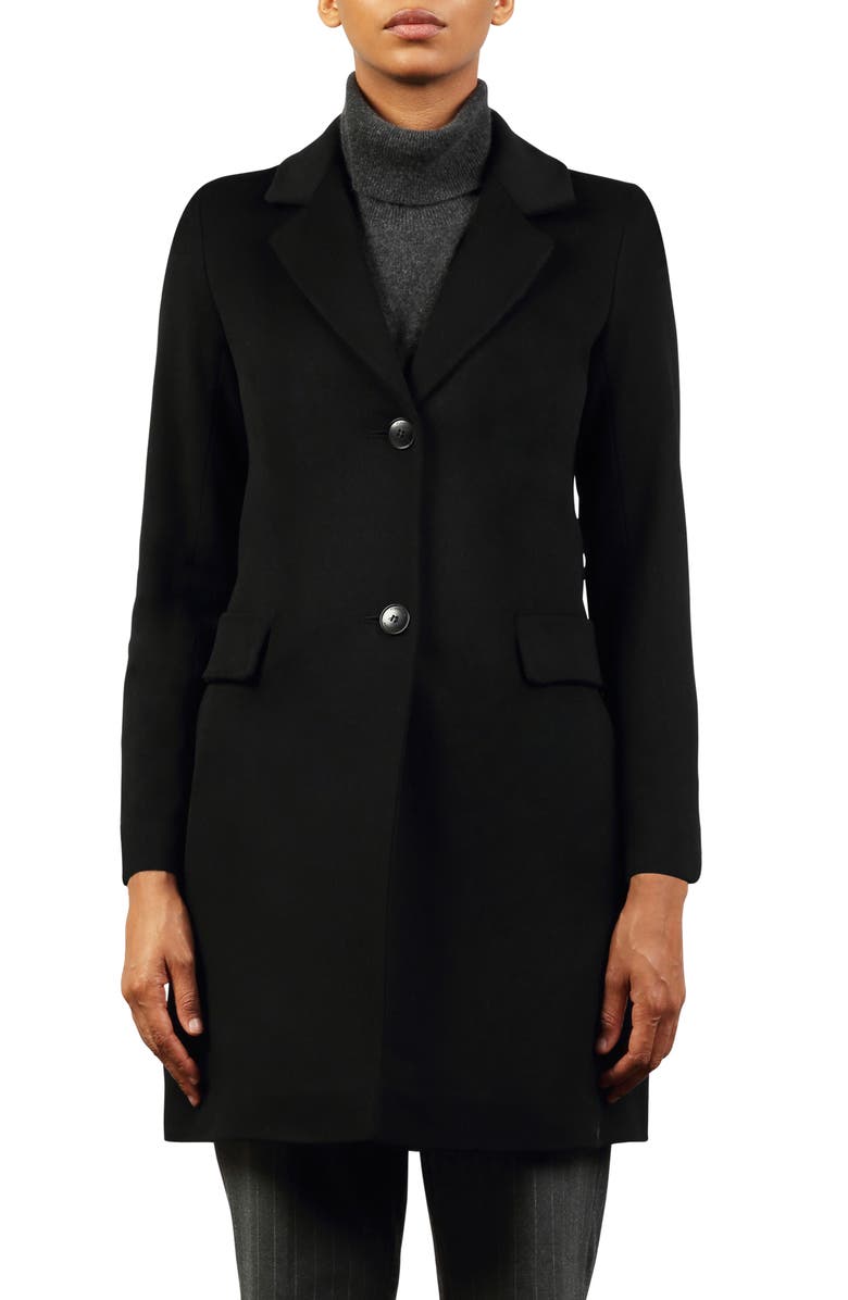Fleurette Notched Collar Wool Walker Coat, Main, color,