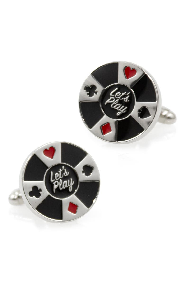 Cufflinks, Inc. Poker Chip Cuff Links, Main, color, Black