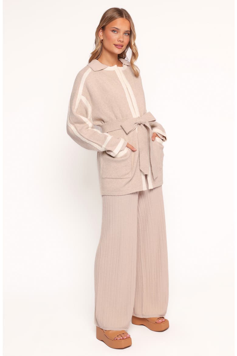 Maloney Tie Waist Cardigan, Alternate, color, BEIGE