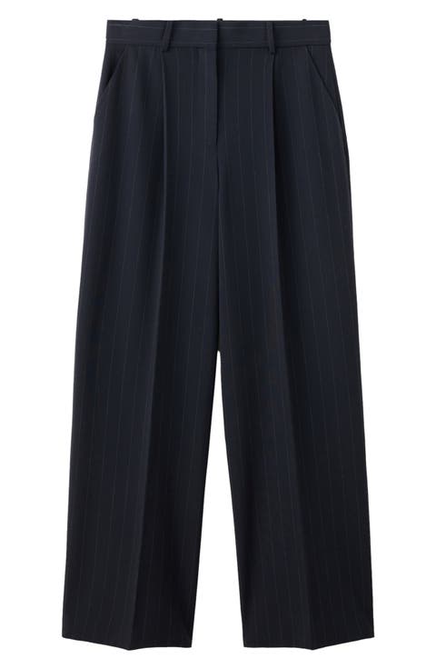 Pinstripe Pleated Pants