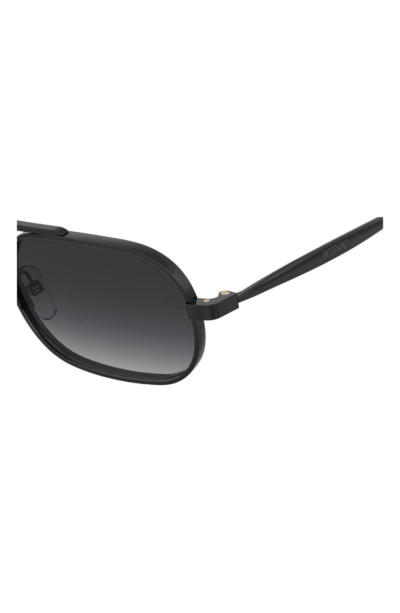 Moschino 56mm Oval Sunglasses, Alternate, color, Black/ Dark Grey Sf