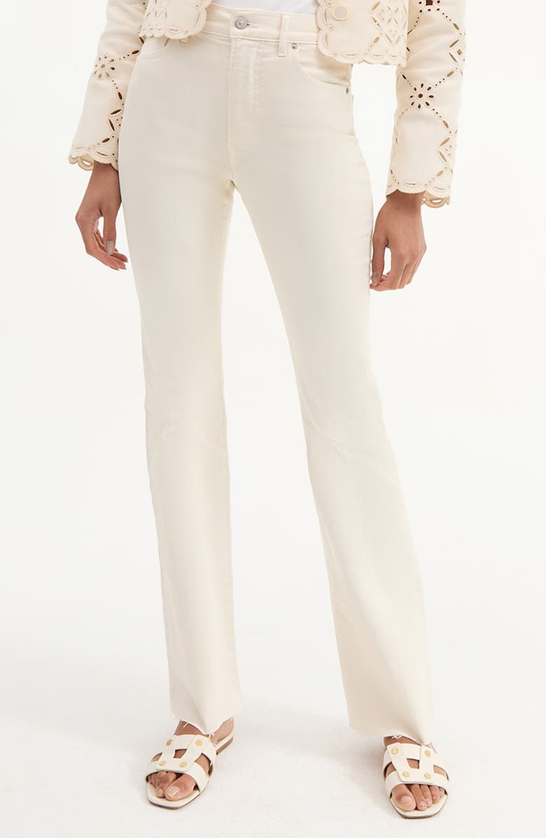 Veronica Beard Cameron Bootcut Jeans, Alternate, color, Ecru