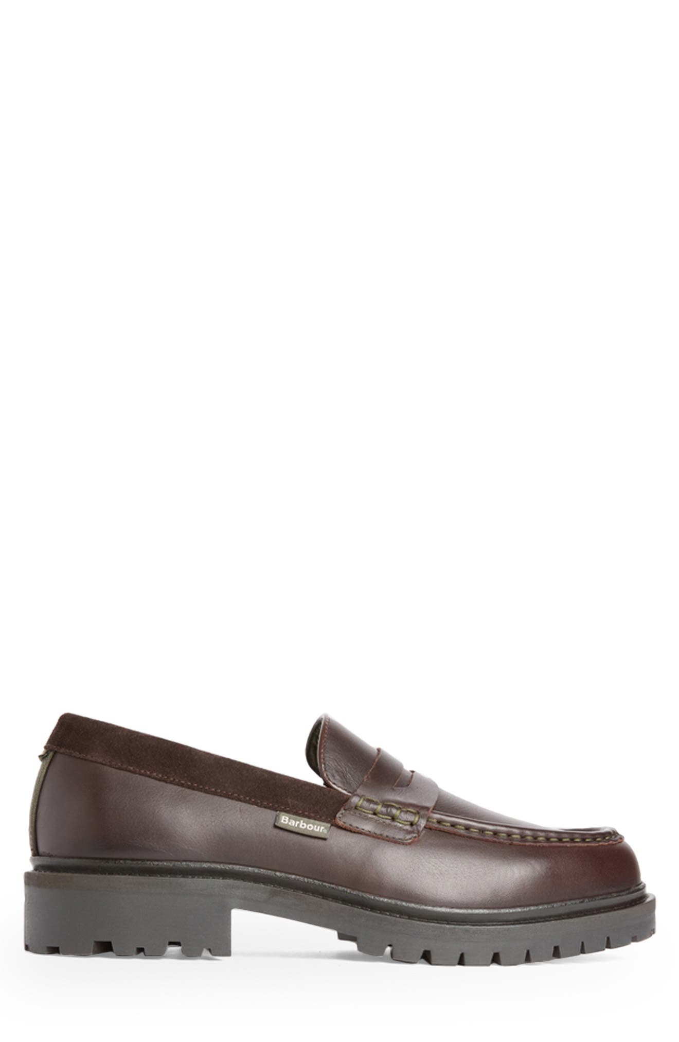 Croxton Leather Penny Loafer, Alternate, color, DARK BROWN