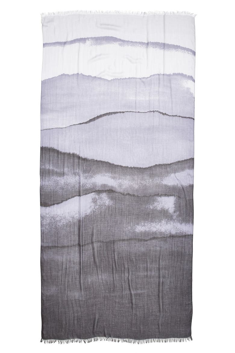 'TV Painterly Landscape' Scarf, Alternate, color, GREY COMBO