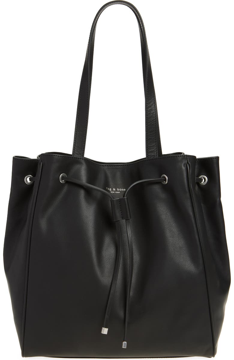 rag & bone Large Prospect Tote, Main, color, Black Leather