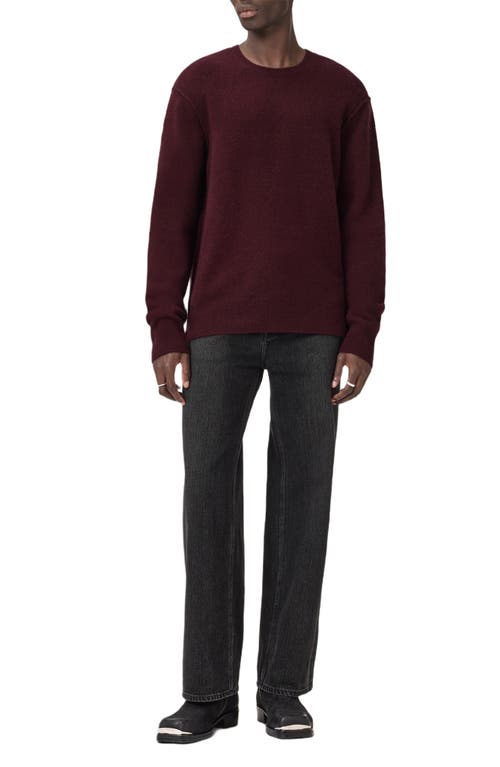 Allsaints Patern Crewneck Sweater In Burgundy