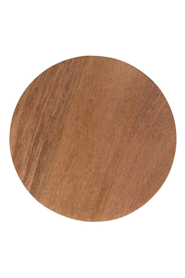 Round Ribbed Side Table, Alternate, color, Brown
