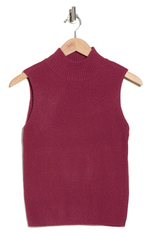 Halogen ® Mock Neck Sleeveless Rib Top In Purple