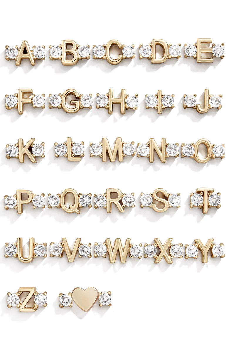 BaubleBar Personalized Cubic Zirconia Tennis Bracelet, Alternate, color, Clear/ Yellow Gold