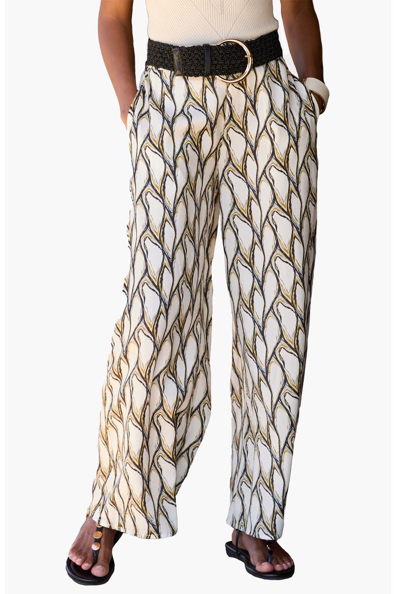 Women's Print Wide Leg Pants, Main, color, Beige-Khaki
