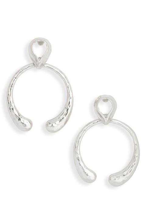 Hammered Circle Teardrop Earrings
