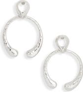 Karine Sultan Hammered Circle Teardrop Earrings