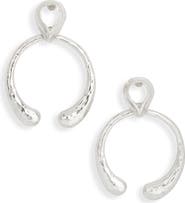 Karine Sultan Hammered Circle Teardrop Earrings