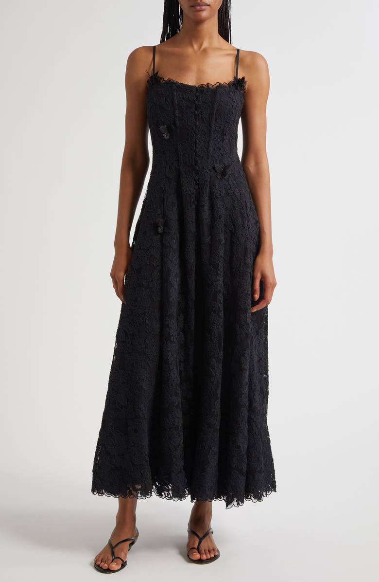 Camilla Noble Endeavors Lace Corset Midi Dress, Main, color, Noble Endeavors